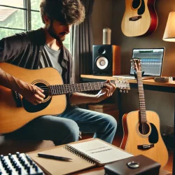 Musiker_mit_Gitarre_Text_und_Stift